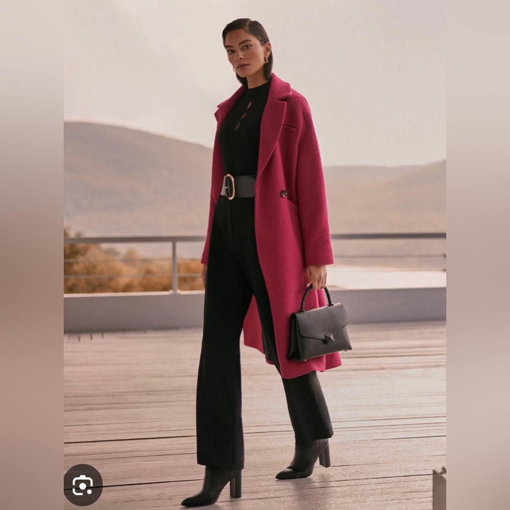 STUNNING NWT MELANIE LYNN/LAURA Front Button Wool Blend Coat Orchid Purple Sz 6